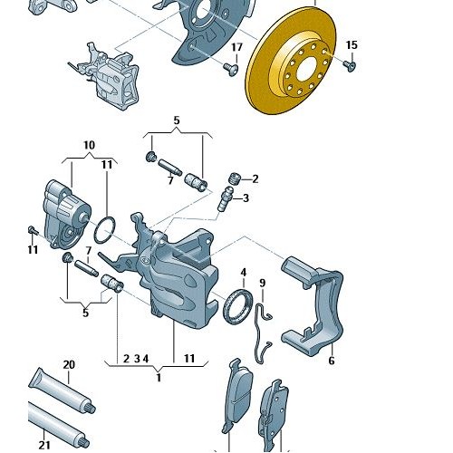 VW Seat Skoda Audi remschijven + remblokken set achterzijde 